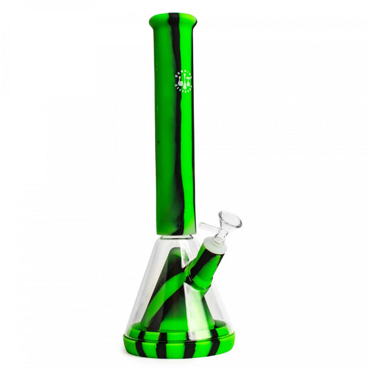 14" Silicone Bong - Green/Black